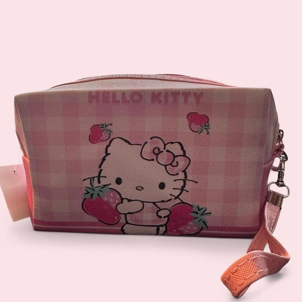 Hello Kitty Pink Strawberry Wristlet makeup bag
